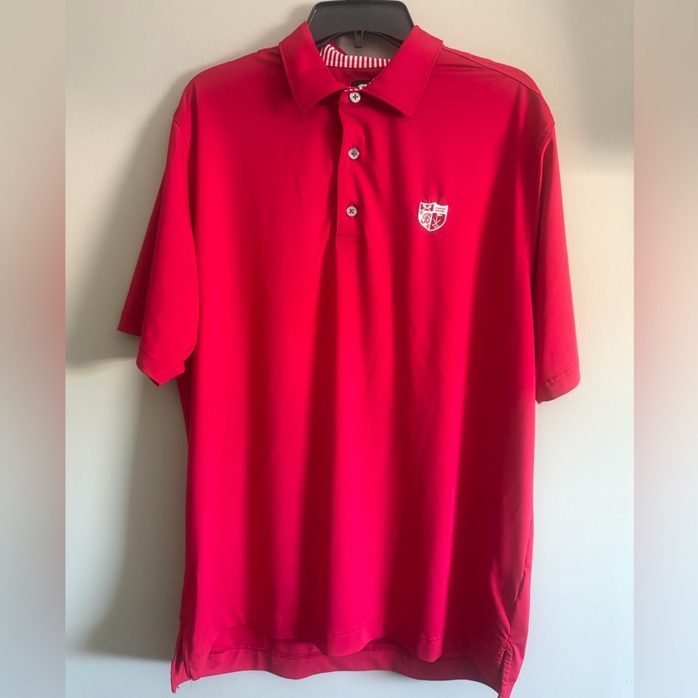 Footjoy Men's Red Brentwood Country Club Golf Polo Short sleeve size large